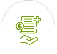Money and healthcare document symbol