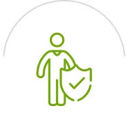 Person with shield icon